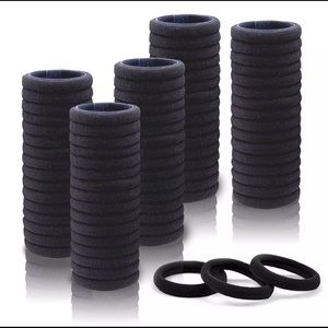500 pcs black cotton seamless elastic hair tie band ponytail holder